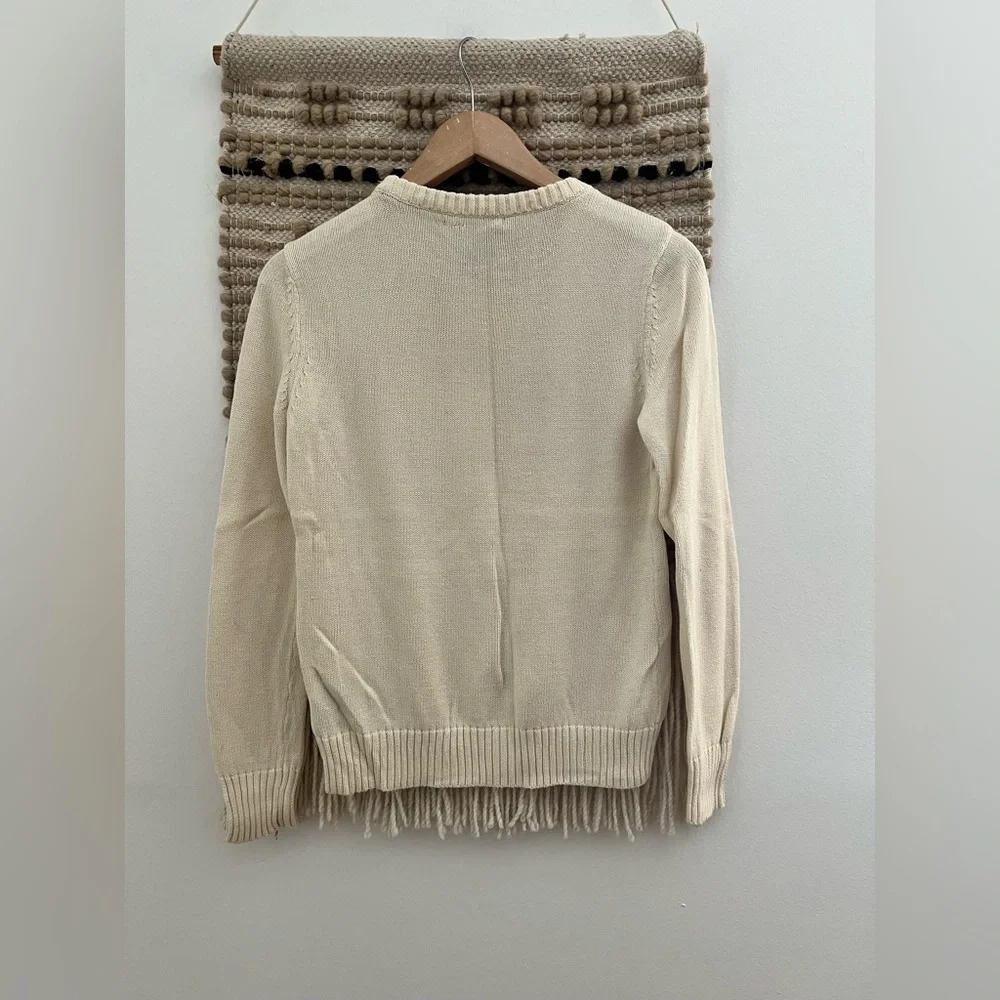 Vintage Rare Green Tag 90S Ralph Lauren Ivory Flag Knitted Sweater - Picture 7 of 15